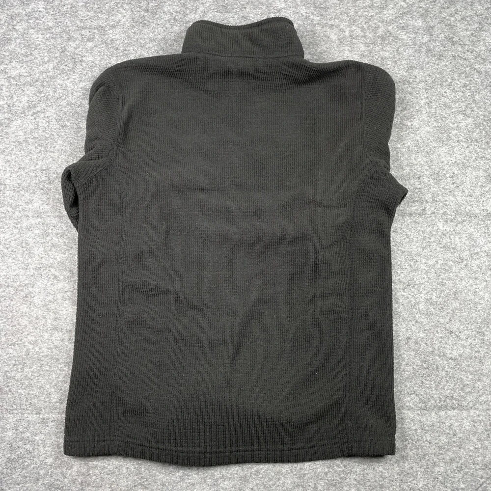 The North Face 1/4 Zip Pullover Mens M Black Outdoor Hiking Waffle Knit Fleece